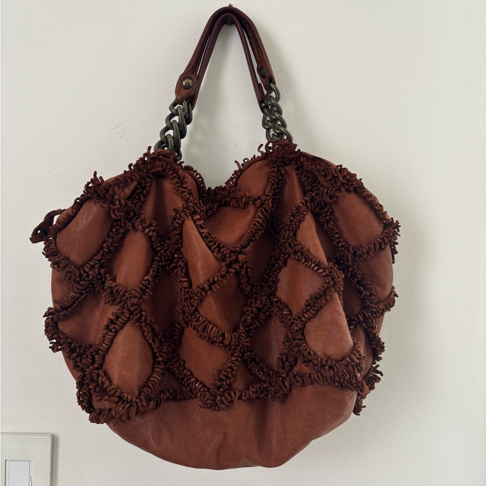 Boho soft leather Italian bag